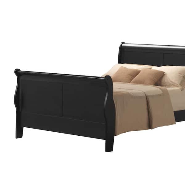 acme louis philippe eastern king bed in black