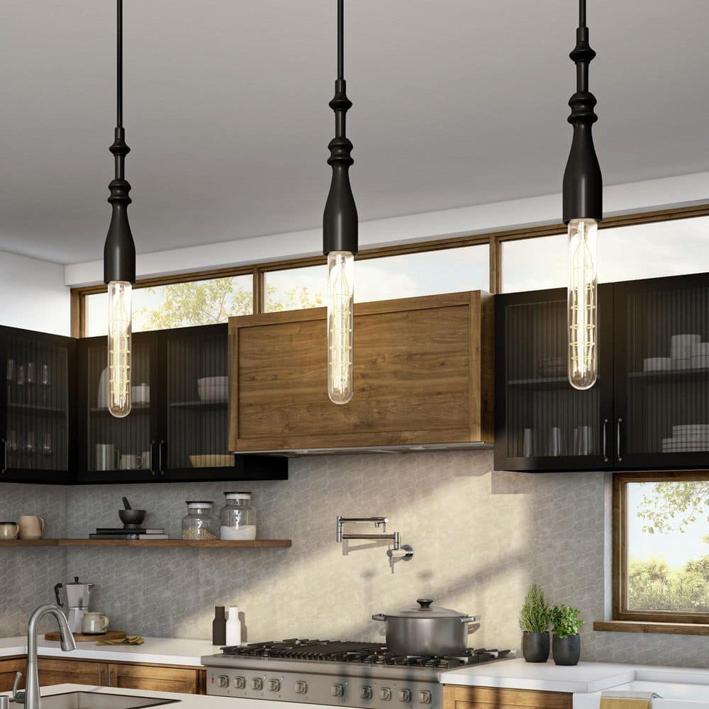 Louise 60-Watt 1-Light Matte Black Transitional Pendant Light  and No Bulbs Included price history on PriceWatchPro