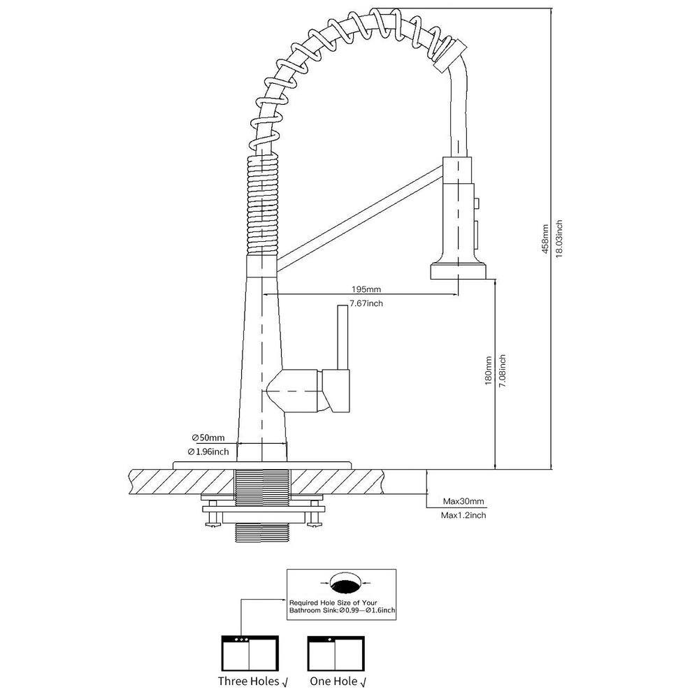 Matte Black Single-Handle Pull-Down Sprayer High Arc Kitchen Faucet