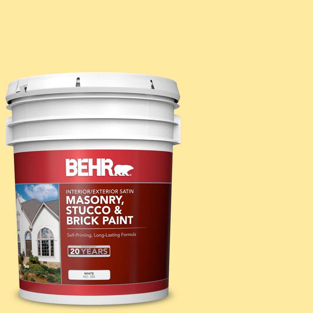 5 gal. #P300-4 Rise and Shine Satin Interior/Exterior Masonry, Stucco and B