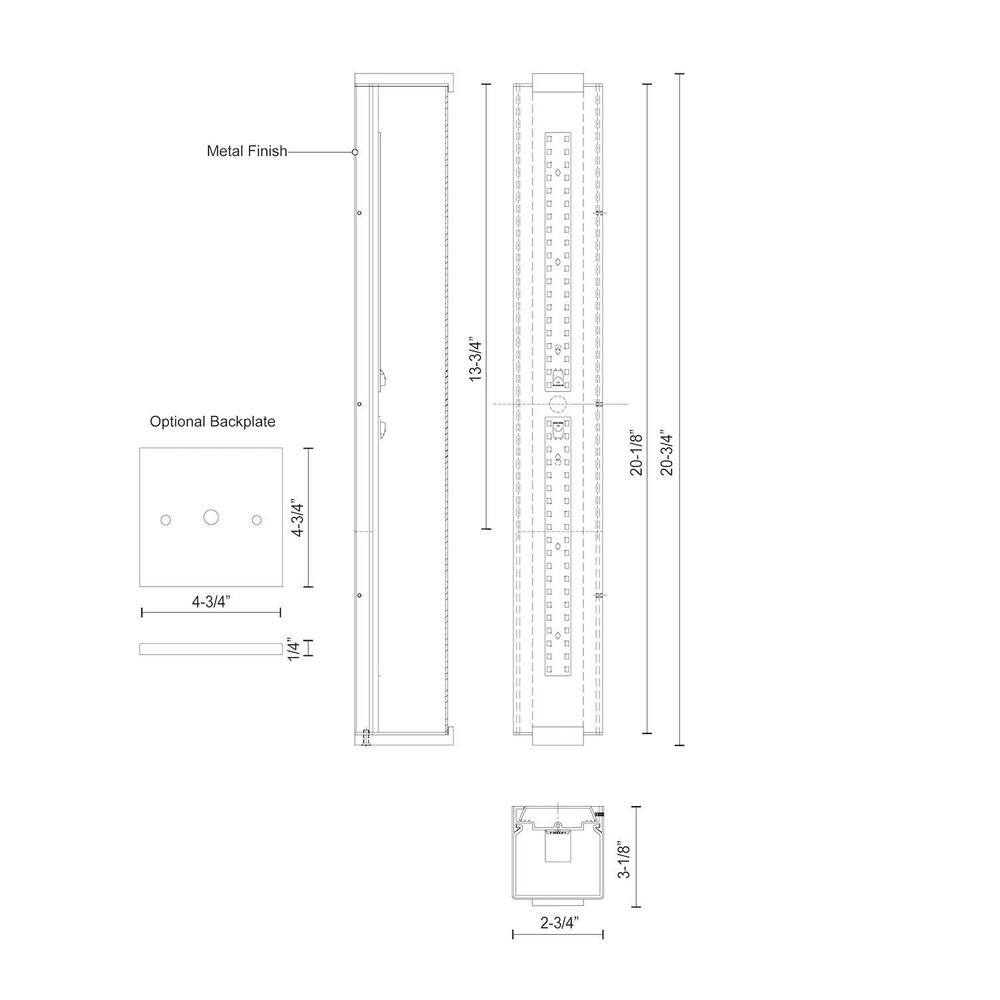 Sleek Black LED Bath Bar with Dimmable Rectangular Diffuser