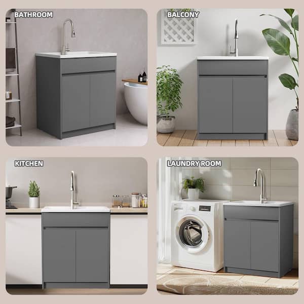 Zeafive Lau 29.5 in.W x 21.5 in.D x 34 in.H Freestanding Bath