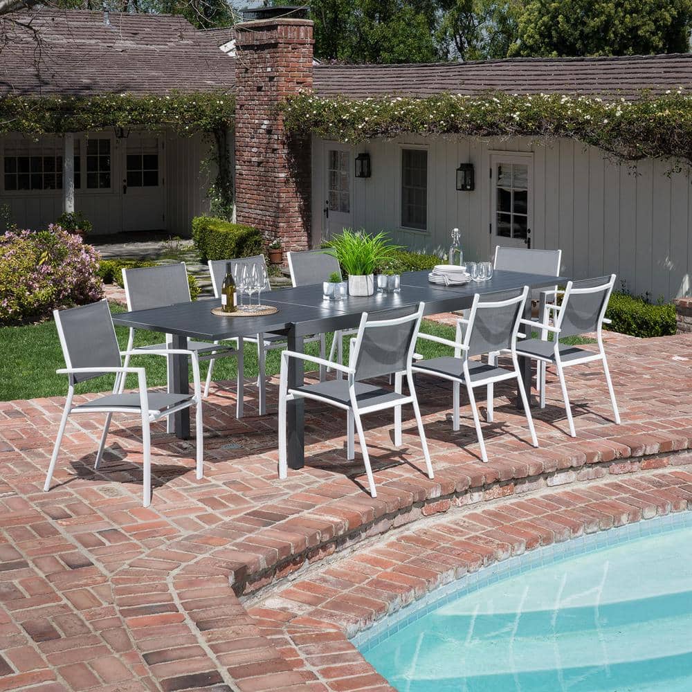 Cambridge Nova 9-Piece Aluminum Outdoor Dining Set NOVADN9PC-WHT