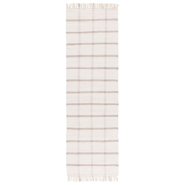 Montauk 2 ft. x 8 ft. Ivory/Beige Geometric Lattice Runner Rug