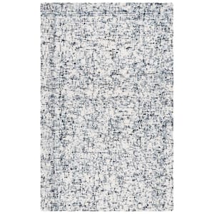 Abstract Black/Ivory 3 ft. x 5 ft. Contemporary Marble Area Rug