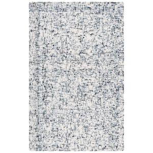 Abstract Black/Ivory 5 ft. x 8 ft. Contemporary Marble Area Rug