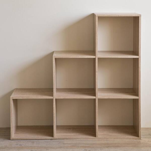 Boyel Living 42.5 in. Brown Wood 6-shelf Cube Bookcase with Open Back