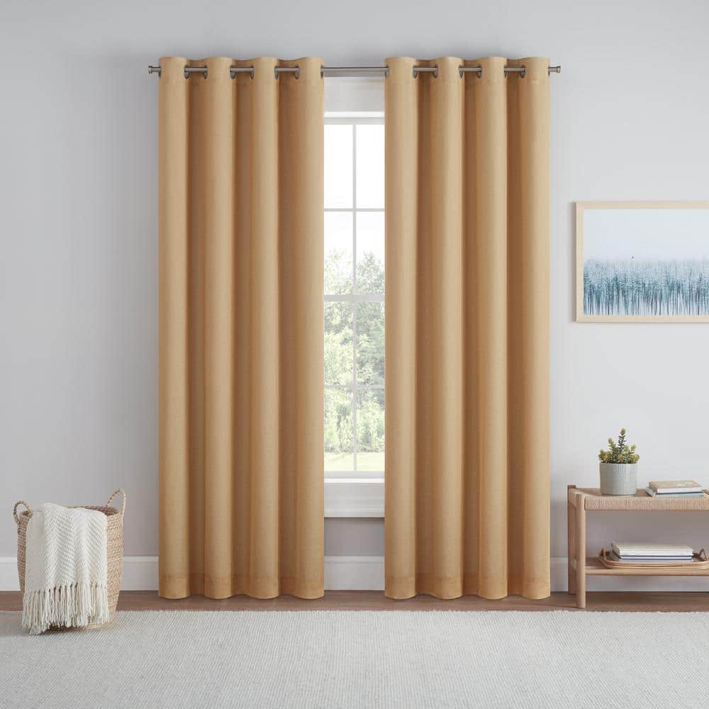Dutchess Flaxen Polyester Solid 50 in. W x 63 in. L Grommet 100% Blackout Curtain (Single Panel) price history on PriceWatchPro
