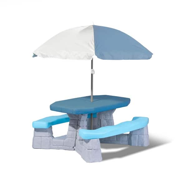 Sun and Fun Picnic Toddler Table with Umbrella and Easy to Clean Construction