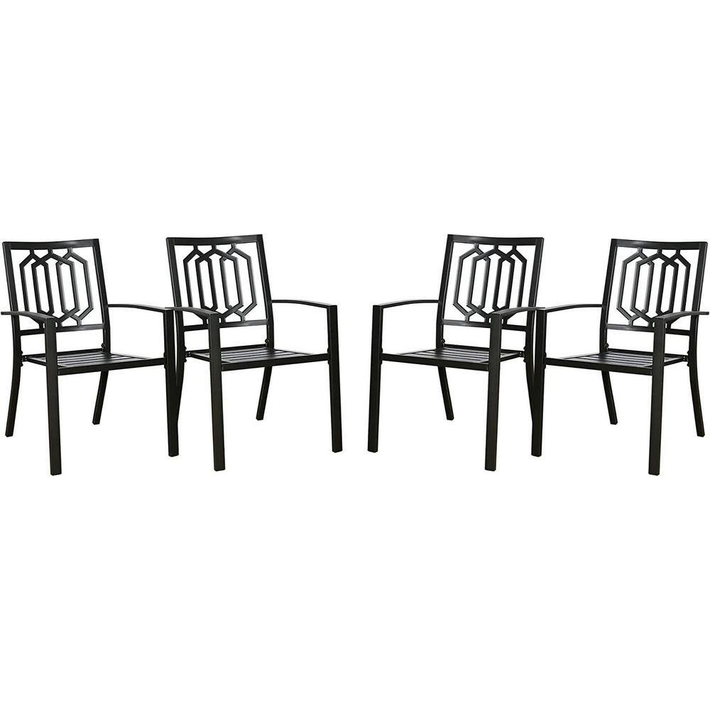 TIRAMISUBEST Steel Outdoor Dining Chair Set of 4 D0XY102HAS617 The