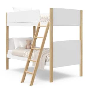 Delray White with Natural Twin-over-Twin Bunk Bed