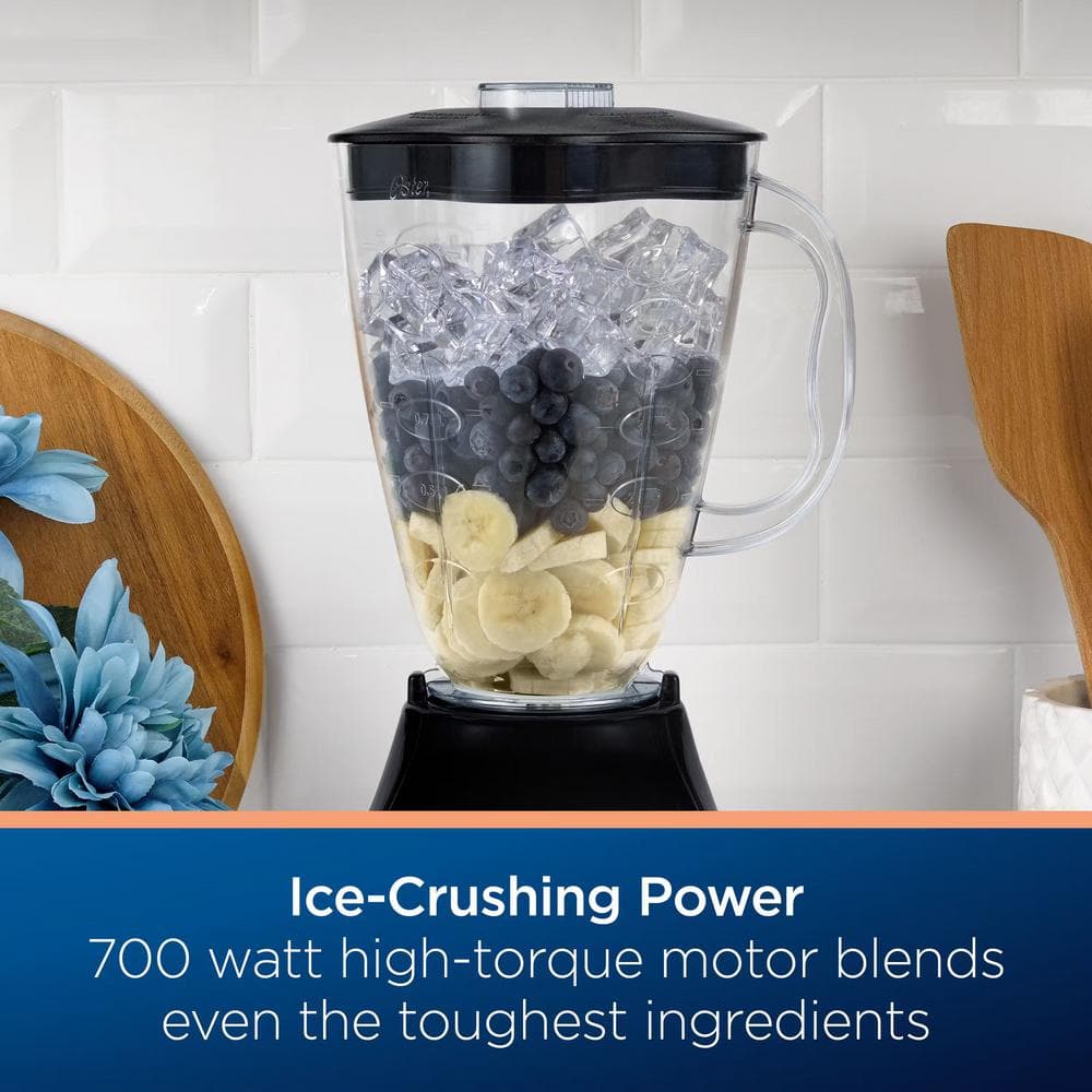 Black 6-Cup BPA-Free Plastic 3-Speed Blender