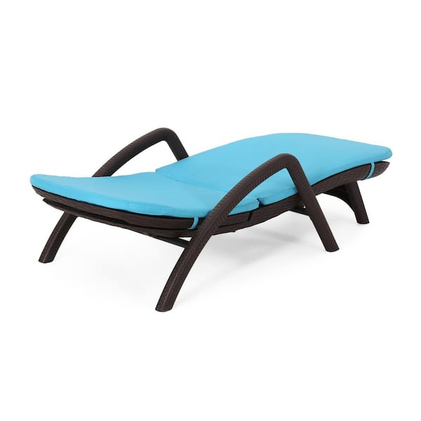 PE Wicker Lounge Chair with Cushion in Dark Brown