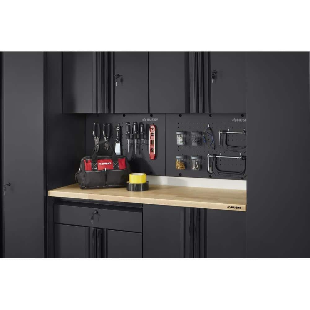 Black Steel 24" x 16" Modern Garage Pegboard Set