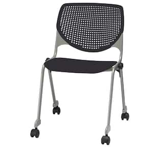 KOOL Black Polypropylene Seat Guest Chair with Casters