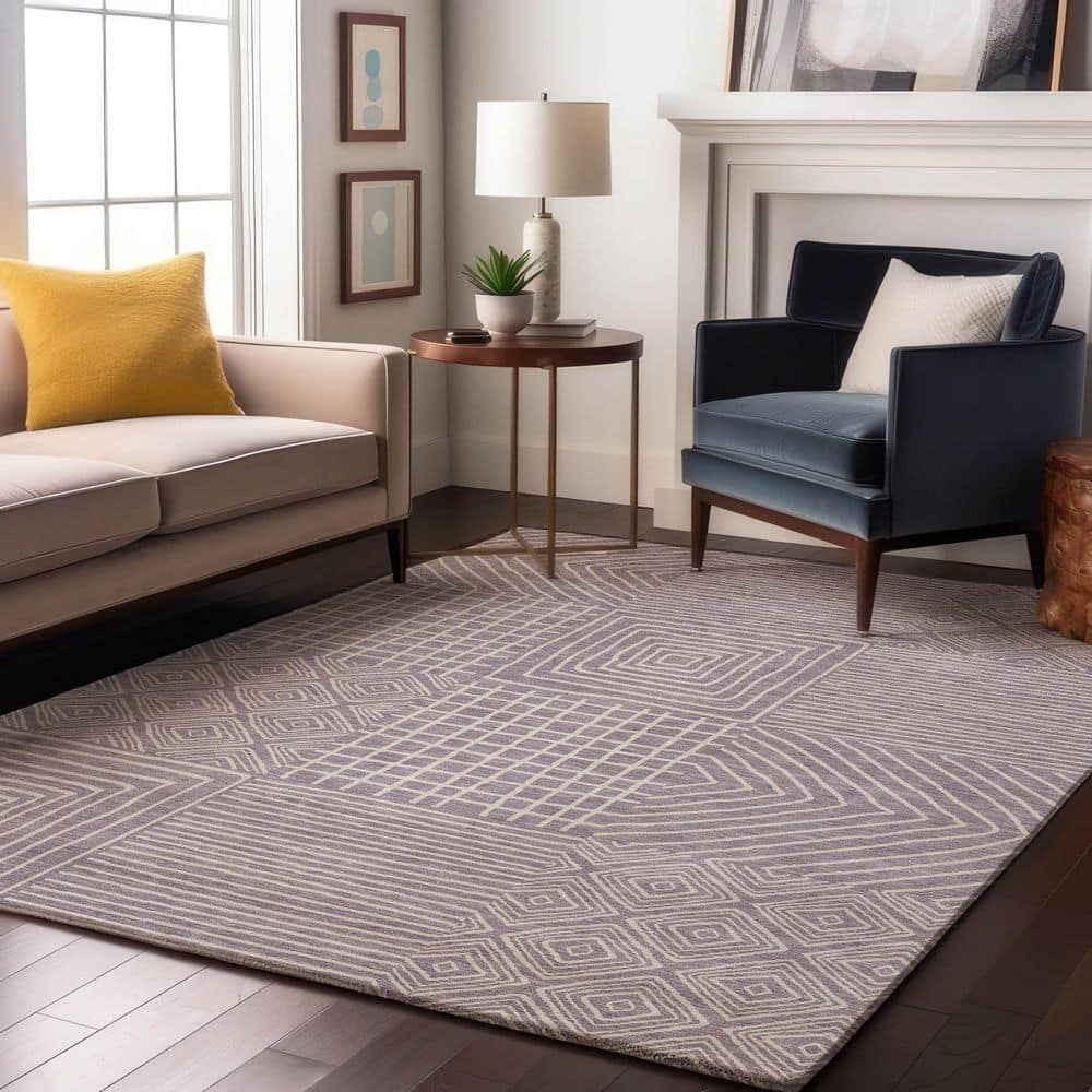 Mayfield Premium Machine Washable Abstract AMF1044 Lavender 3 ft. x 4 ft. Area Rug price history on PriceWatchPro