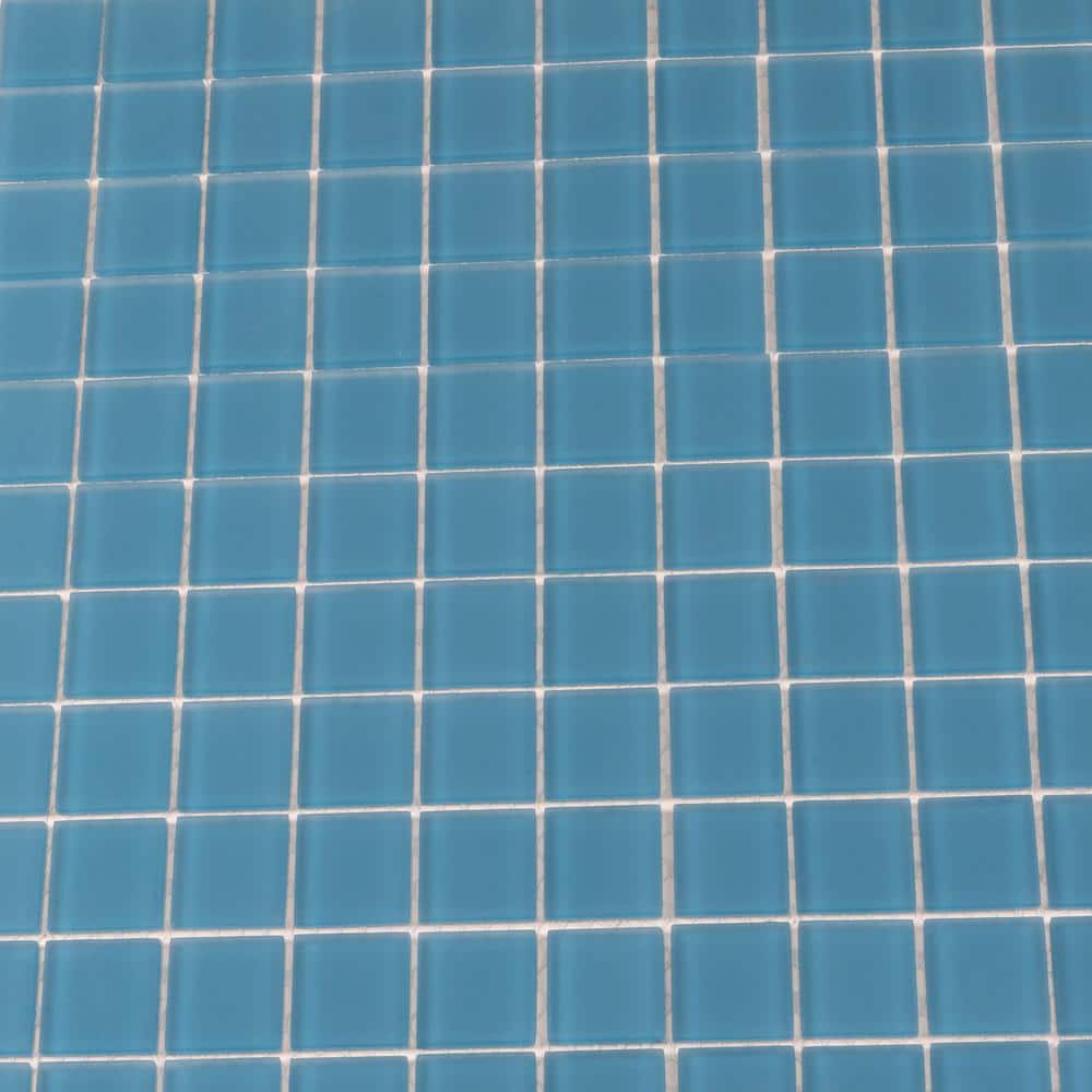 Cerulean Blue Matte Glass Mosaic Tile for Walls and Floors