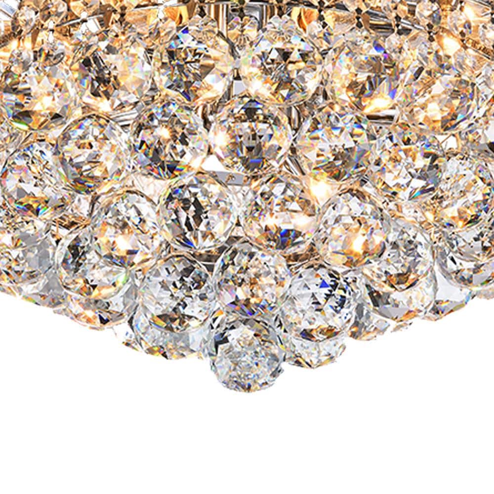 16" Chrome Crystal Flush Mount Ceiling Light