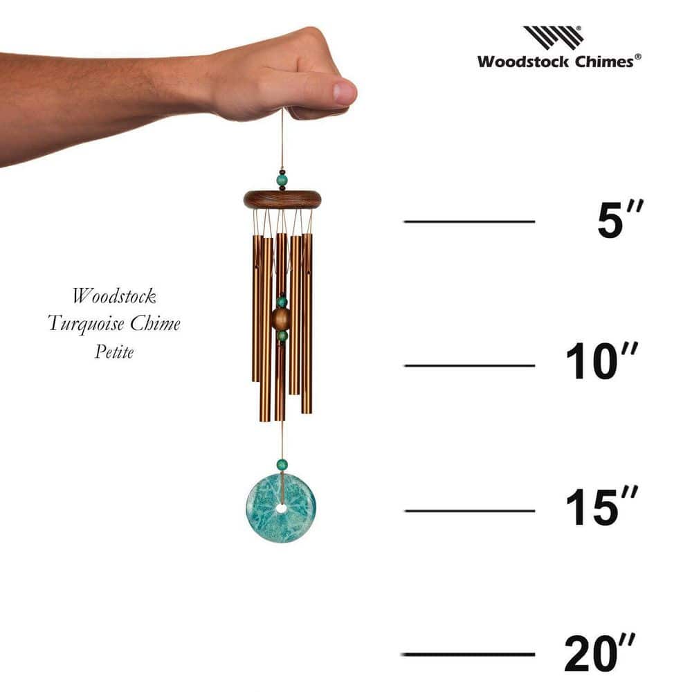 Petite Bronze and Turquoise Faux Turquoise Wind Chime