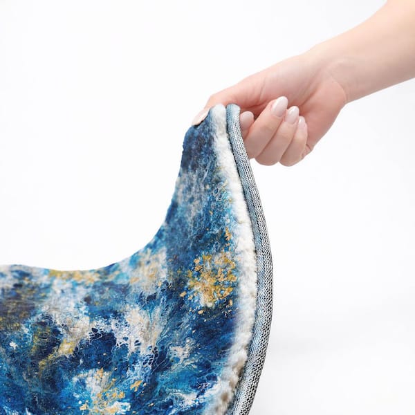 Dream Shag Premium Machine Washable Abstract ADS62 Blue 5 ft. x 7 ft. 6 in. Area Rug