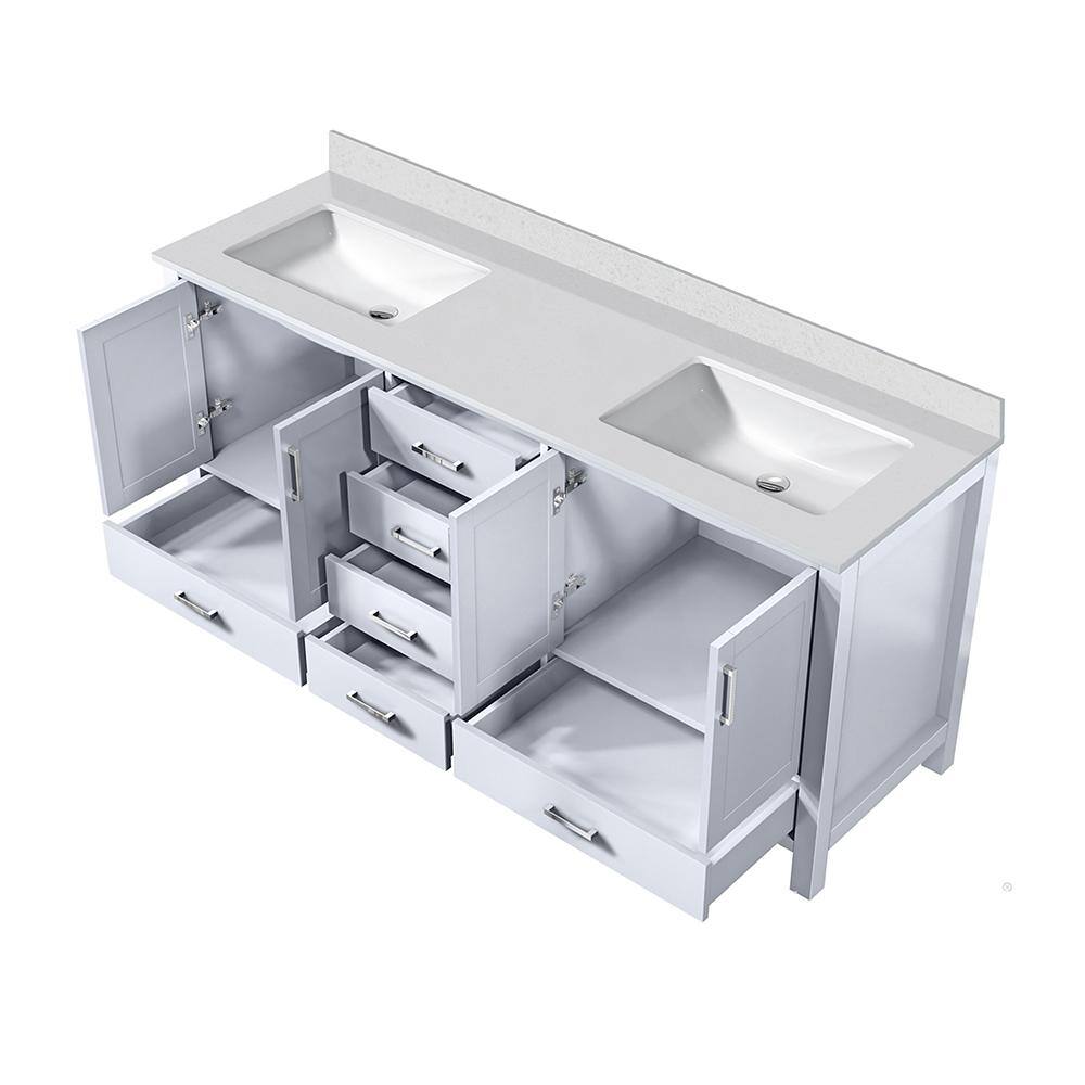 Jacques 72" White Double Vanity with Quartz Top