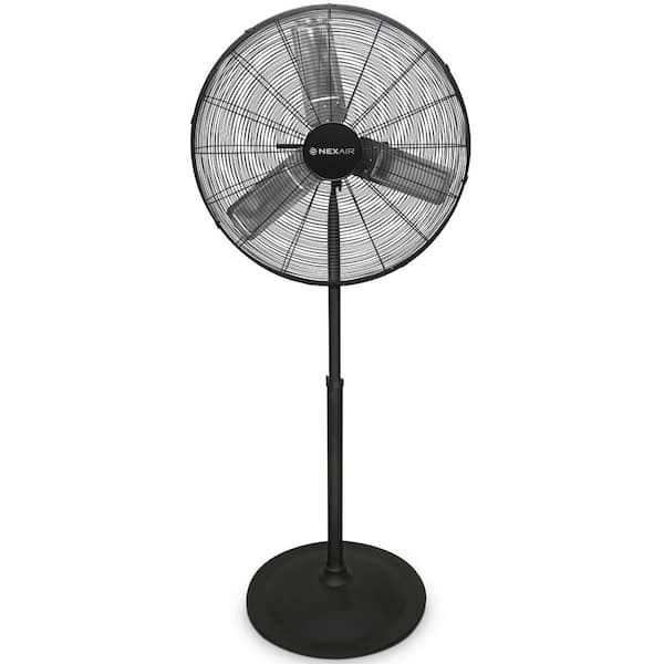 30 in. 3 Fan Speeds High Velocity Stand Up Fan Pedestal Fan in Black, All Metal with Adjustable Height 56" to 76"