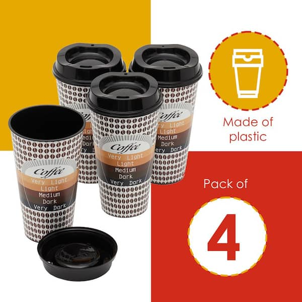 16oz Plastic 3pk Reusable Coffee Cup Assorted Designs - Room Essentials™