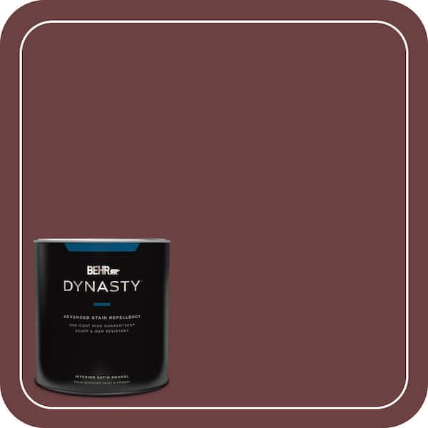 BEHR DYNASTY 1 qt. #BIC-50 Deep Claret Satin Enamel Interior Stain-Blocking Paint and Primer