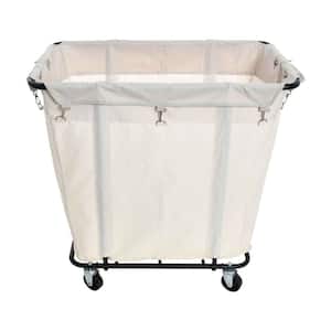 Commercial Black Fabric Rolling Laundry Hamper Cart