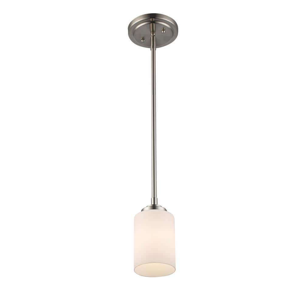 Brushed Nickel Mini Pendant with Frosted Glass Shade