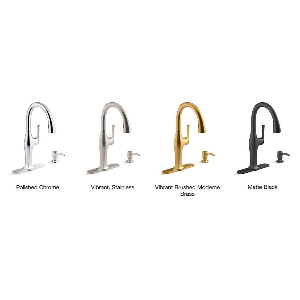 Vibrant Brushed Brass Single-Handle Pull Down Kitchen Faucet
