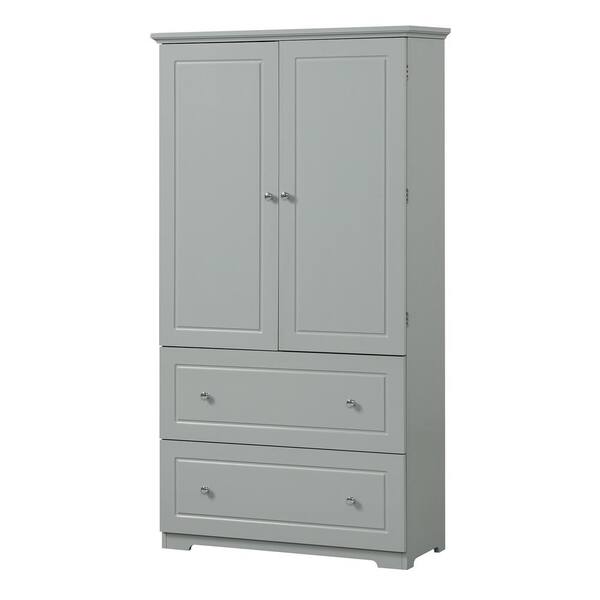 32.60 in. W x 13.00 in. D x 62.30 in. H Gray Freestanding Linen