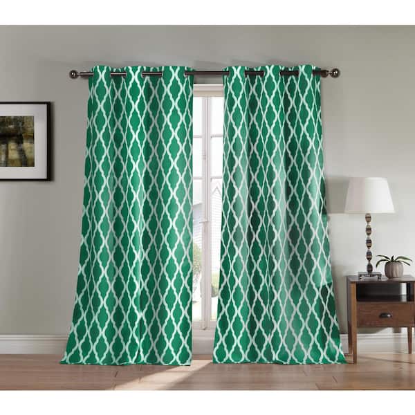 BLACKOUT 365 Kittattinny Emerald Polyester Blackout Curtain Panel 84 in. L (2-Pack)