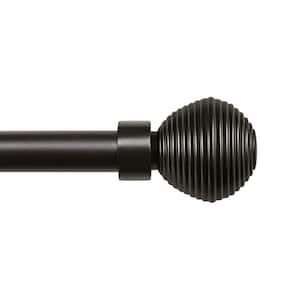 Modern Layer 36 in. - 72 in. Adjustable 1 in. Single Curtain Rod Kit in Matte Bronze with Finial