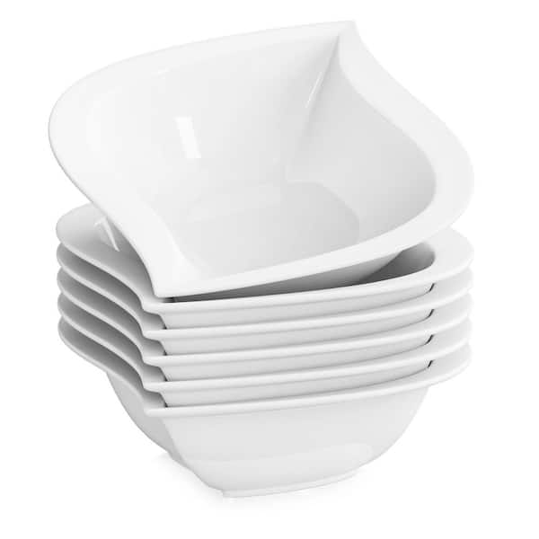 MALACASA Elvira 6-Piece 8 fl.oz. Ivory White Porcelain Cereal Bowls