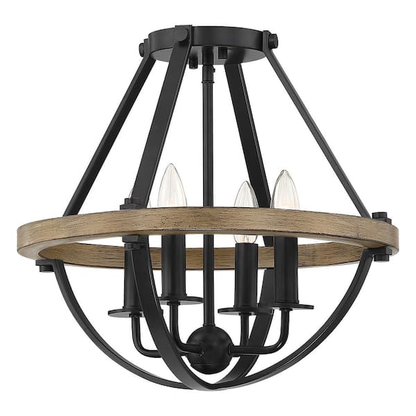 Quoizel Bartlett 4-Light Earth Black Semi-Flush Mount