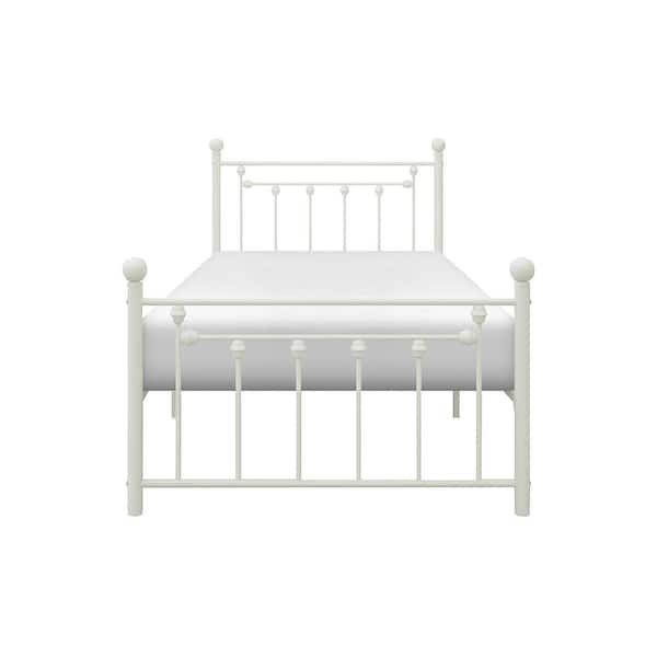 Lazzara Griffon White Metal Frame Twin Platform Bed