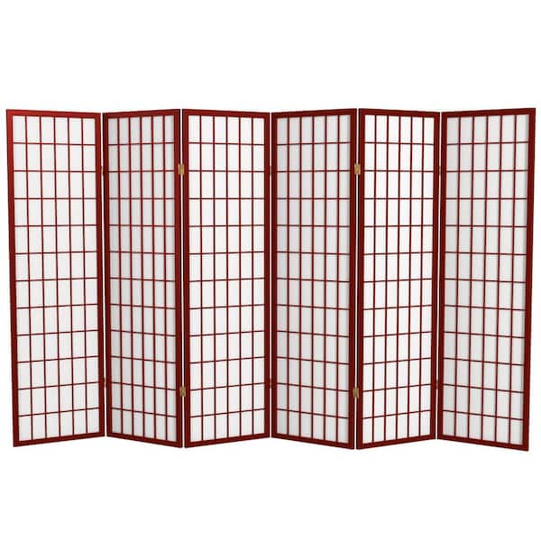 Oriental Furniture 5 ft. Rosewood 6-Panel Room Divider
