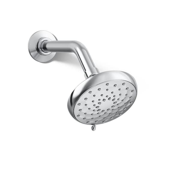 KOHLER Awaken 3-Spray Patterns 4.6 in. H Single Wall Mount Fixed Shower Head in Polished Chrome