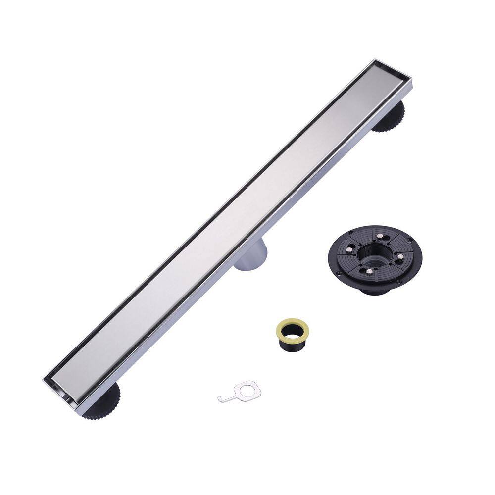 24 in. Stainless Steel Linear Slip In Shower Drain with Removable Cover Grate in Brushed Nickel price history on PriceWatchPro
