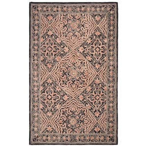 Trace Black/Red 5 ft. x 8 ft. Border Area Rug