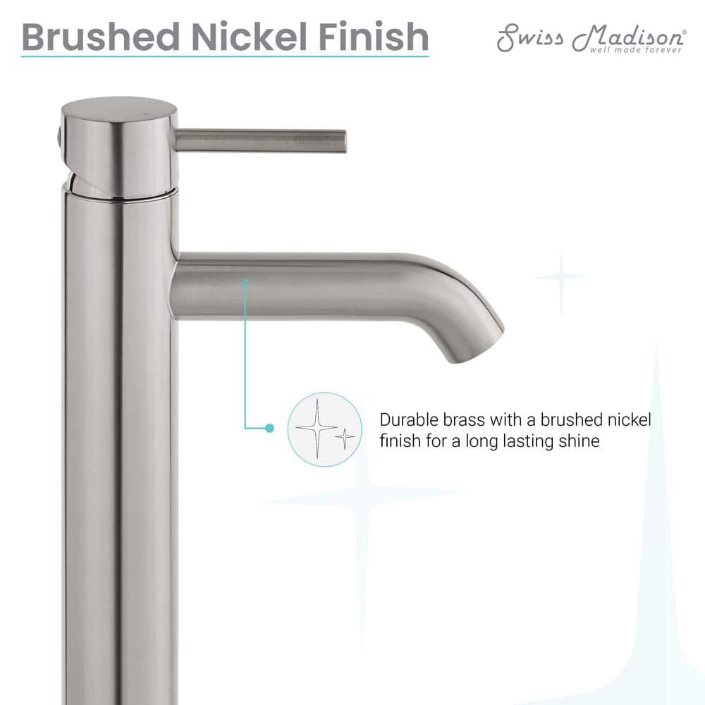 Ivy Brushed Nickel Single-Handle High Arc Bathroom Faucet
