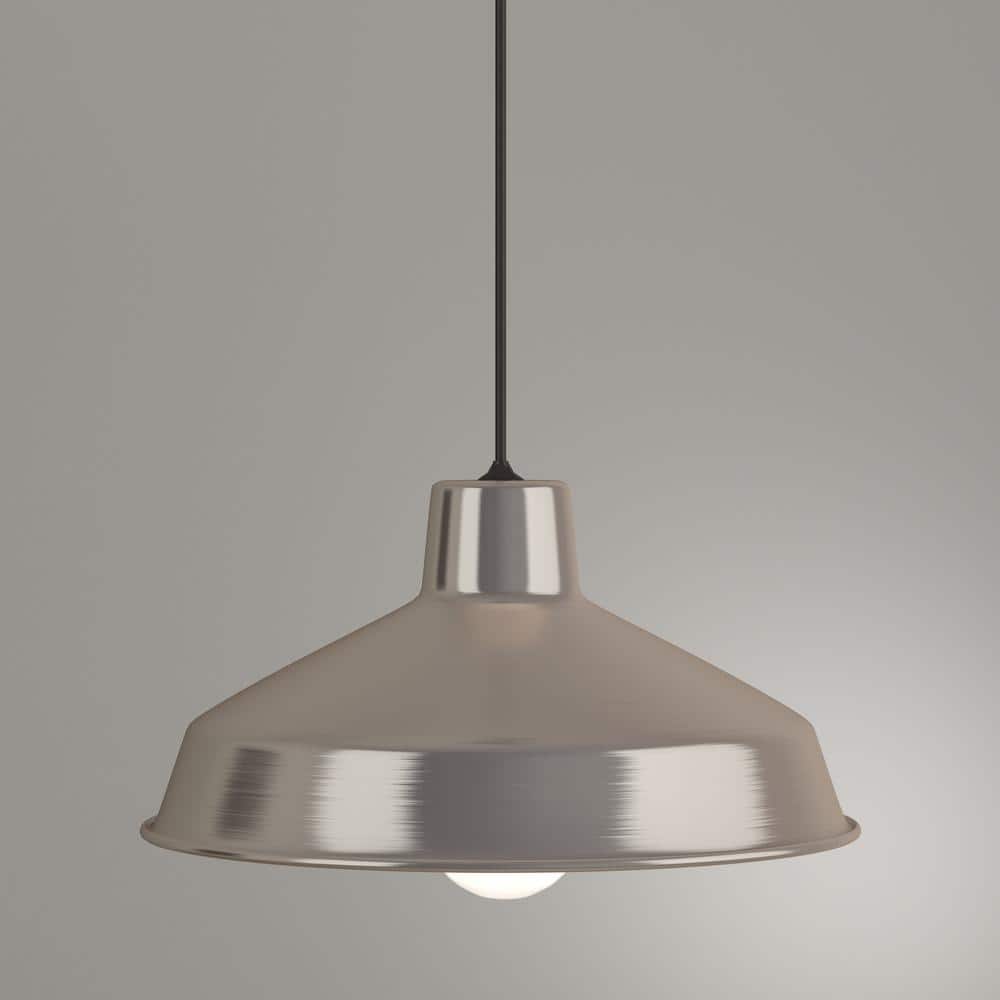 Brushed Nickel Industrial Warehouse Pendant Light