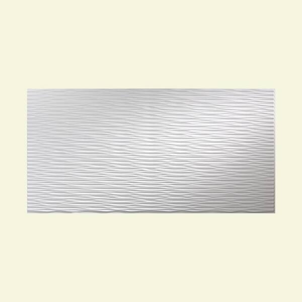 Fasade Dunes Horizontal 96 in. x 48 in. Decorative Wall Panel in Matte White