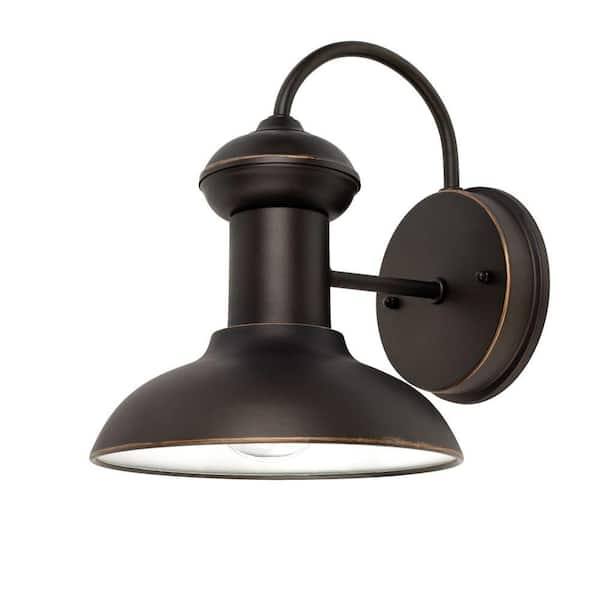 Globe Electric Martes 10 in. Oil Rubbed Bronze Downward Indoor/Outdoor Wall Lantern Sconce Light