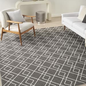 Modern Lines Charcoal 8 ft. x 10 ft. Geometric Contemporary Area Rug