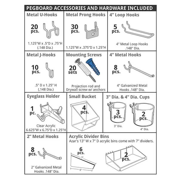 Azar Displays 60 in. H x 32 in. W Two-Sided Double Pegboard Floor Display On Wheeled Base in Black 700732-BLK - The Home Depot