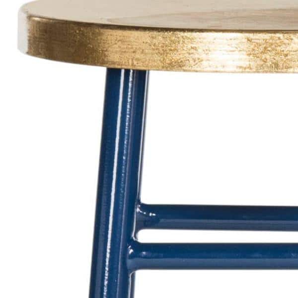 Navy and Gold Backless Metal Counter Stool