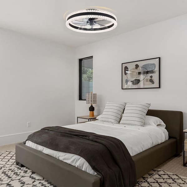 y-*♡ Jushua 42 in. White Low Profile Reversible DC Motor Ceiling Fan