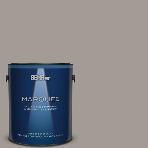 BEHR MARQUEE 1 gal. #PPU18-15 Fashion Gray One-Coat Hide Satin Enamel Interior Paint & Primer